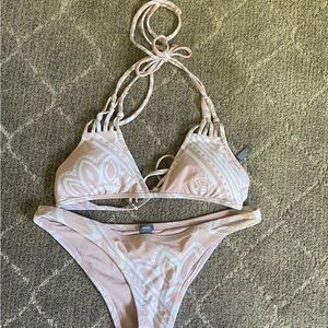 Aerie Bikini Set in Pink and White